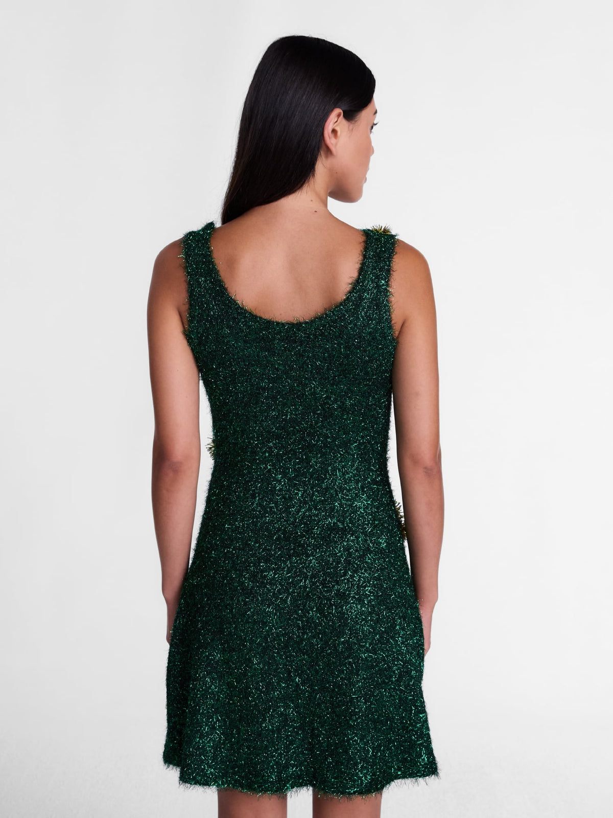 thumbnail image 3 of Christmas Tree Tinsel Sleeveless Mini Dress by Holiday Time, Sizes XXS-XXL, 3 of 5