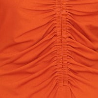 thumbnail image 5 of Yumi Ruched Front Stretch Midi Dress - Orange, 10, 5 of 5