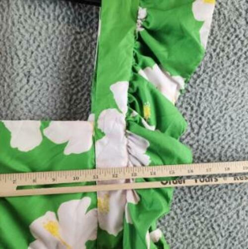 thumbnail image 3 of The Lulo Project Floral Dress Women's XL Green Square Neck Retail:$310.00, 3 of 6