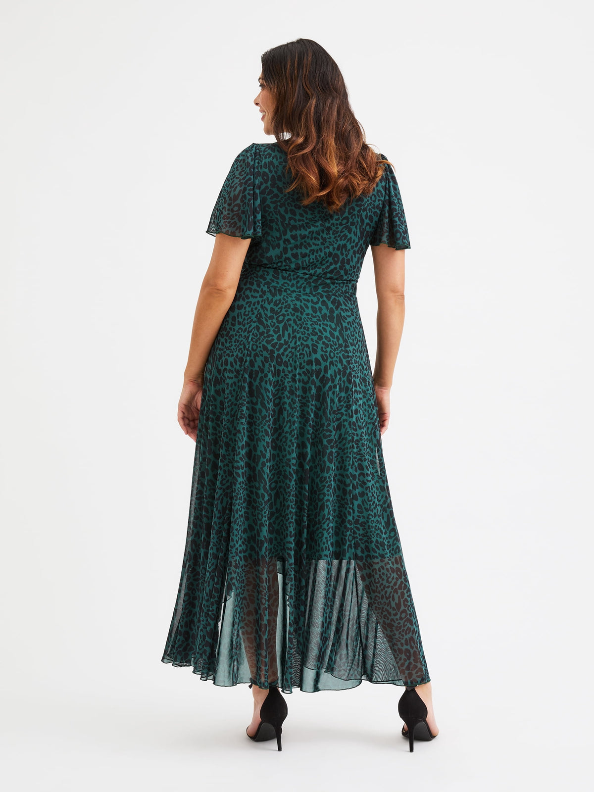 thumbnail image 2 of Scarlett & Jo Tilly Animal Print Sweetheart Dress - Green, 8, 2 of 5