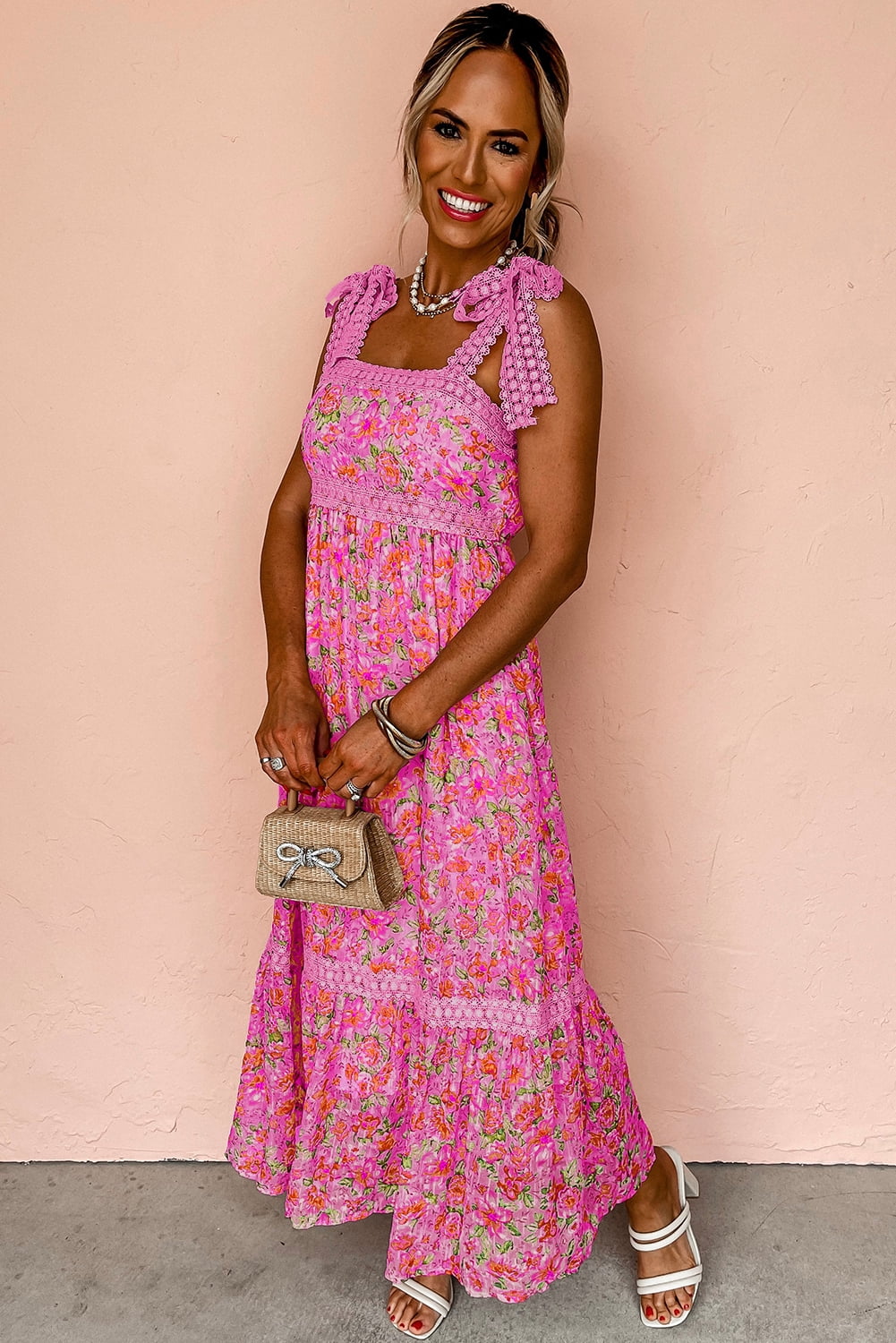thumbnail image 3 of Sleeveless Empire Waist Long Dress with Vibrant Floral Design - Ideal for Special Occasions | [ZhiHiMeRi] | (US 8-10)M, 3 of 6