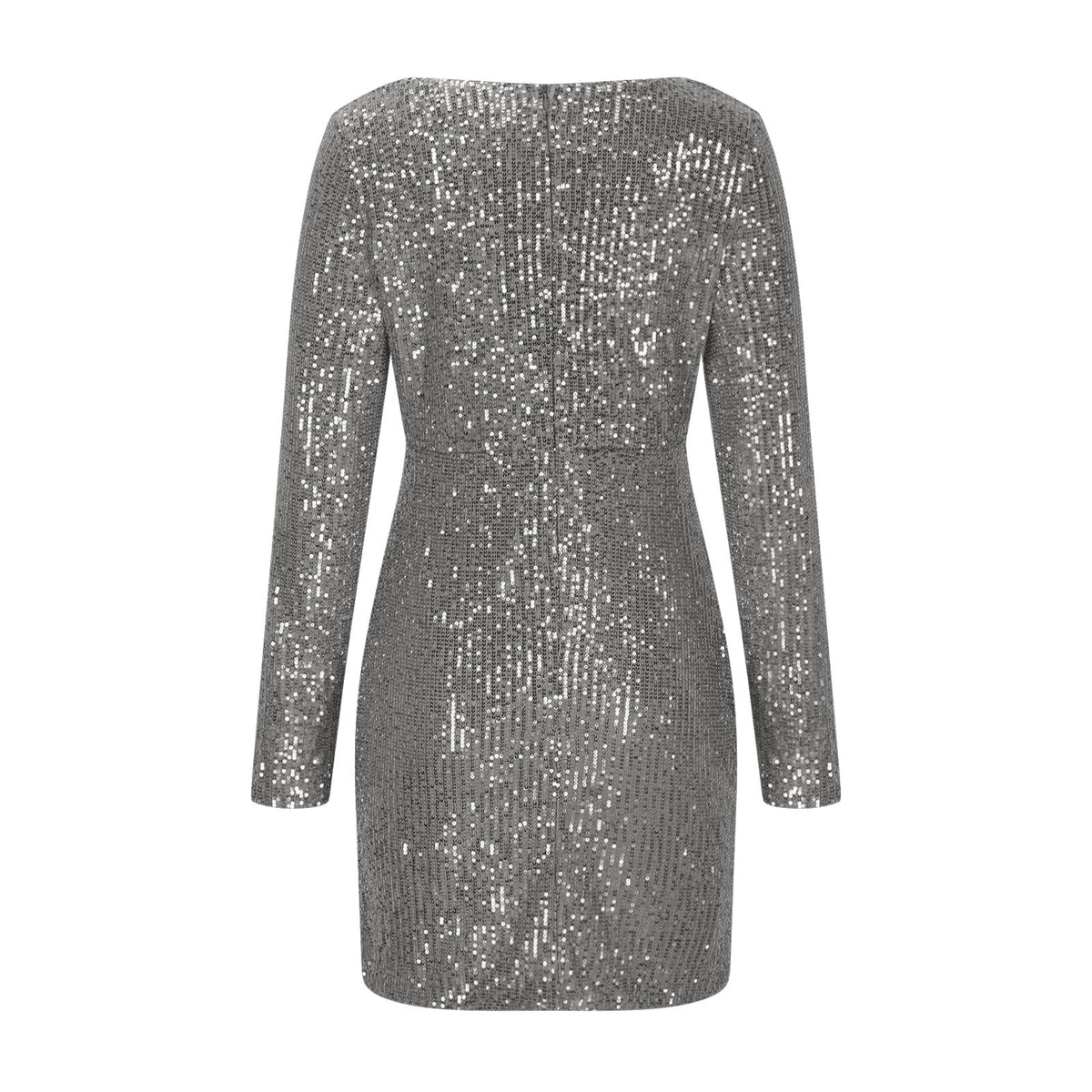 thumbnail image 7 of lcziwo Todays Women Sexy Sequin V Neck Wrap Long Dress Long Sleeve Bodycon Evening Cocktail Party Dress,Gray,S, 7 of 7