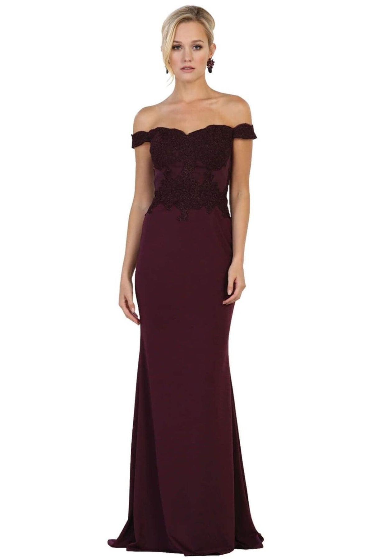 thumbnail image 6 of Women's May Queen Red Bridesmaid Dresses Satin and Plus Size Gowns MQ1529 4, 6 of 11
