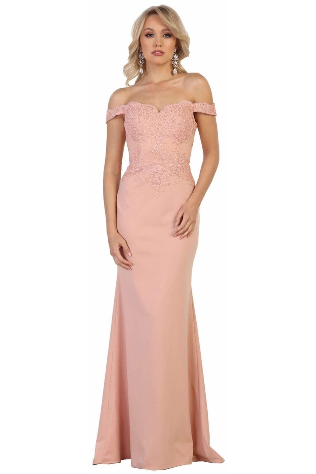 thumbnail image 5 of Women's May Queen Red Bridesmaid Dresses Satin and Plus Size Gowns MQ1529 4, 5 of 11