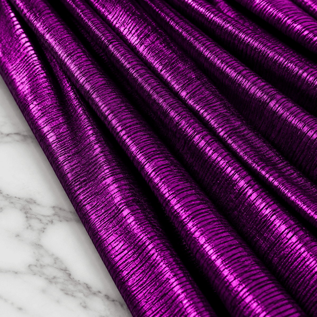 thumbnail image 6 of Women's Purple Metallic One Shoulder Sleeveless Pleated Long Dress, Medium, 6 of 6