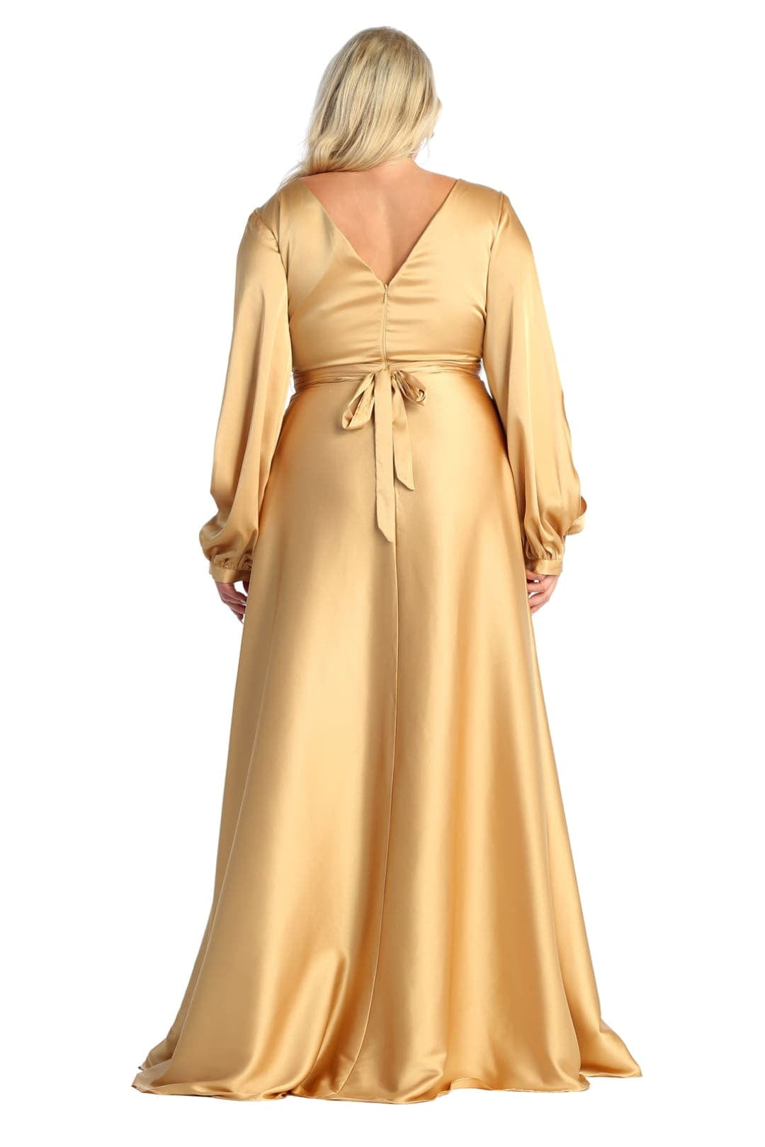 thumbnail image 2 of Juniors Womens Split Long Sleeve Evening Gown, 2 of 5