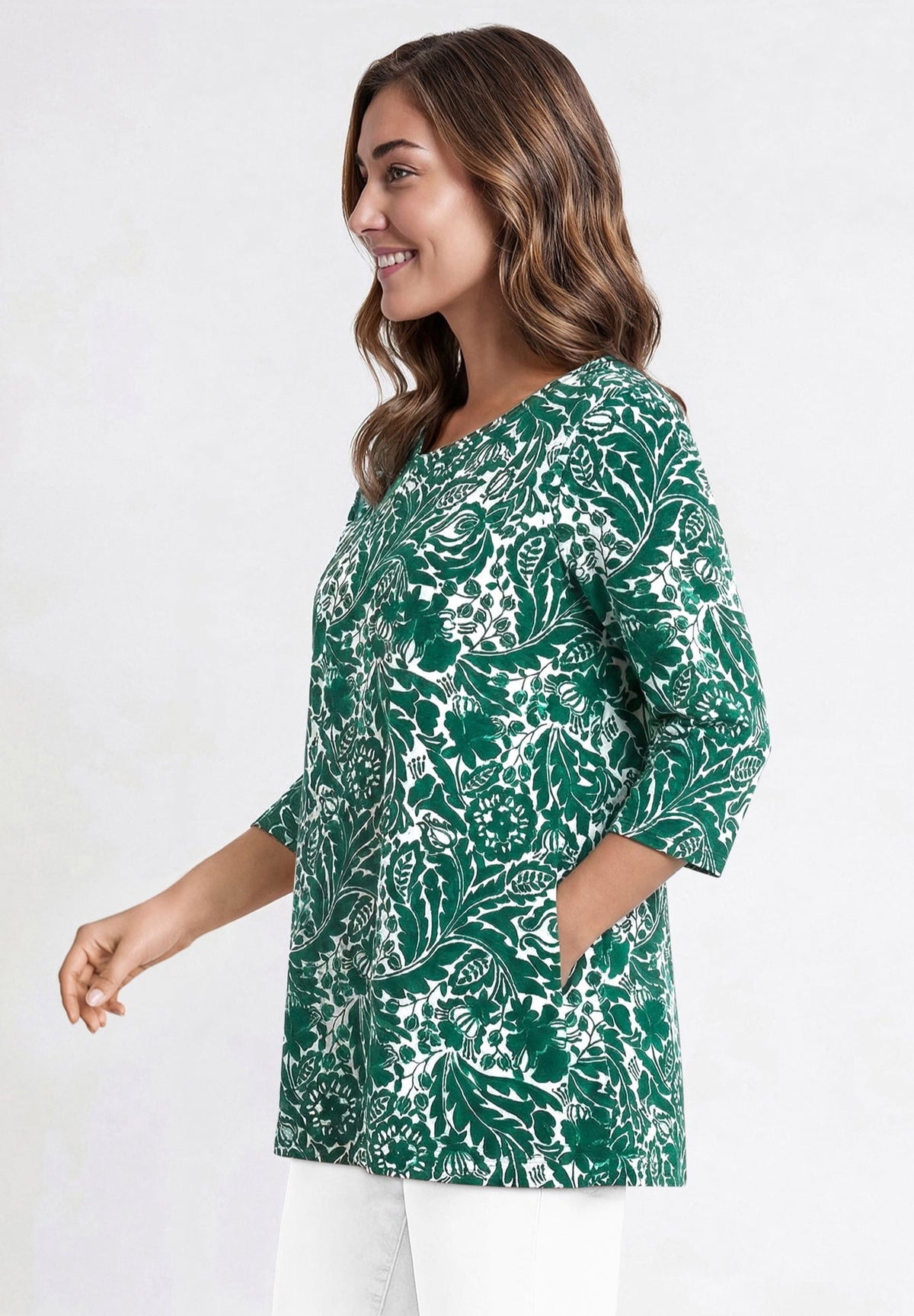 thumbnail image 3 of Woman Within Plus Size 2-Pocket Swing Tunic, 3 of 6