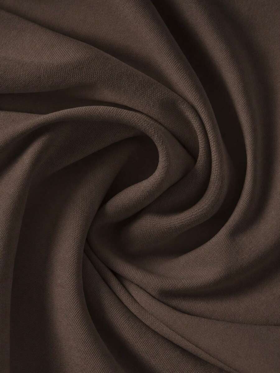 thumbnail image 4 of Brown Dress, Cape Sleeve Square Neck Solid Color Flowy Chiffon, 4 of 8