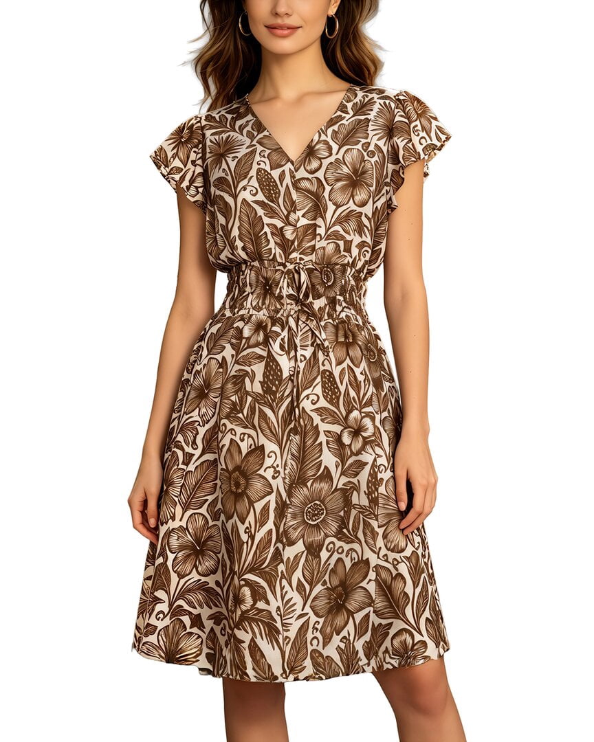 thumbnail image 1 of BRC By BURRYCO womens Short Sleeve Mini Dress, 4, Brown, 1 of 3