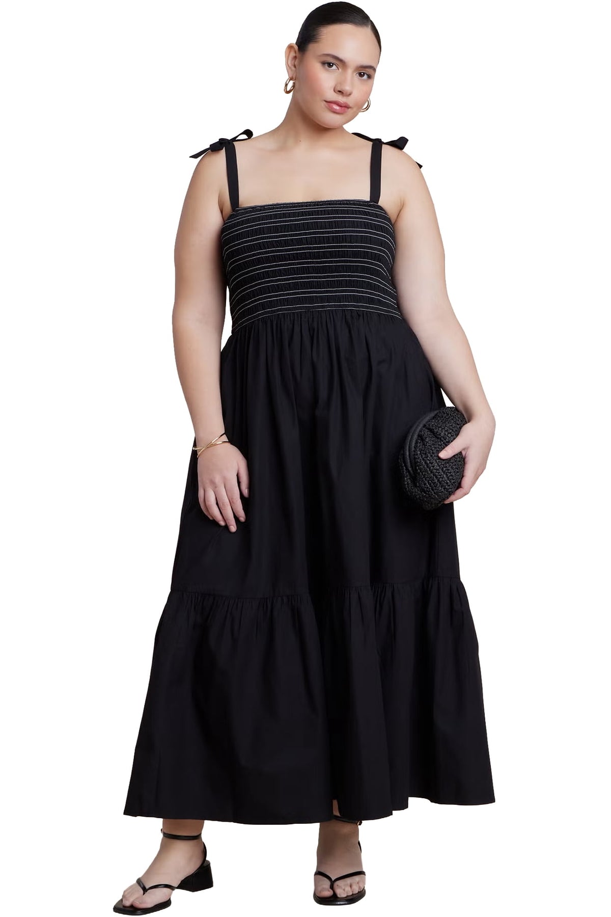 thumbnail image 1 of ELOQUII Women's Plus Size Smocked Bodice Maxi Dress, 1 of 4