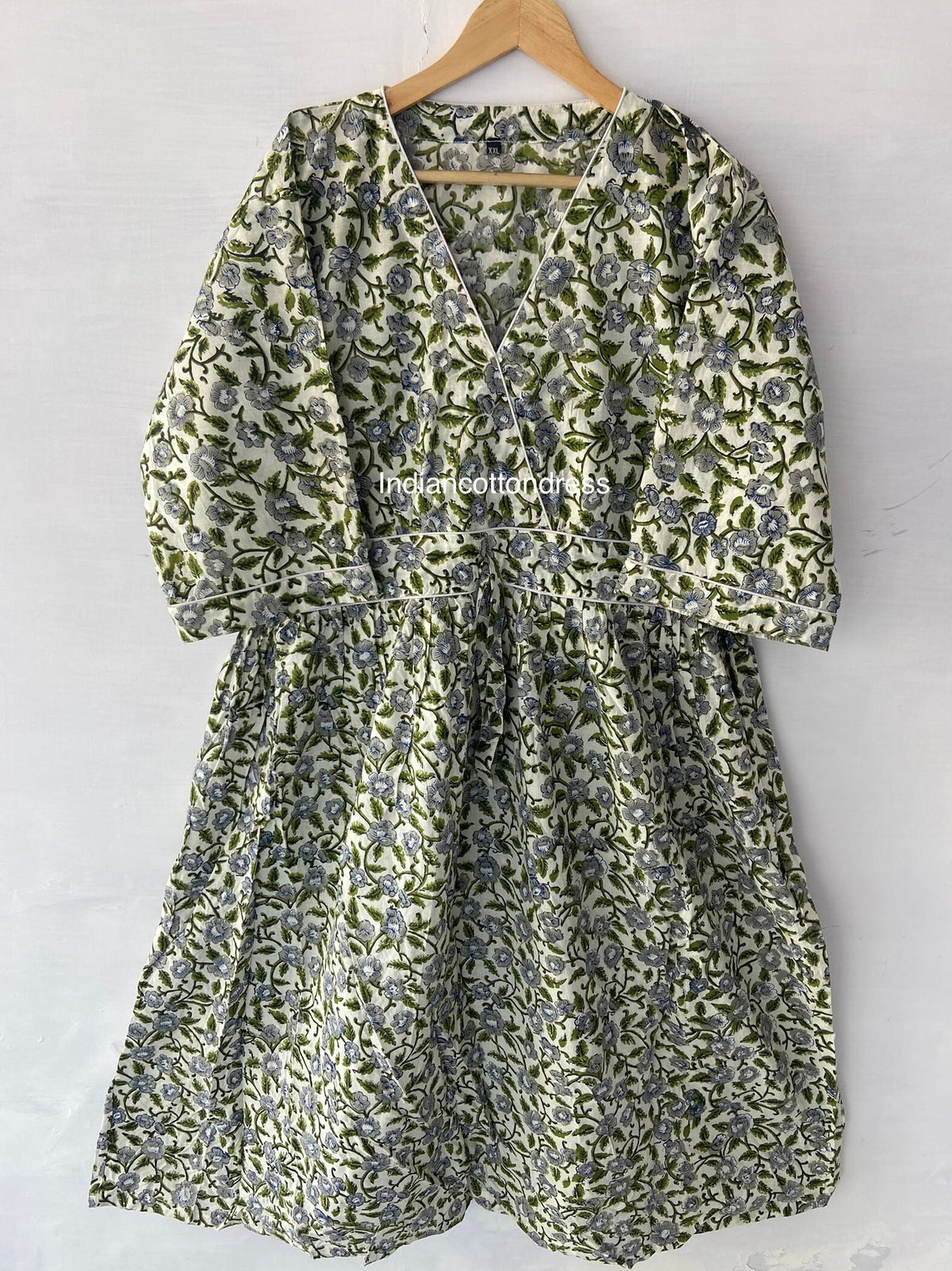 thumbnail image 1 of Floral Block Printed Cotton Dresses, Handblock Dresses, Blockprinted Dress, Cotton Dresses, Floral Dresses, Womens dresses, Gifts For Her, 1 of 9