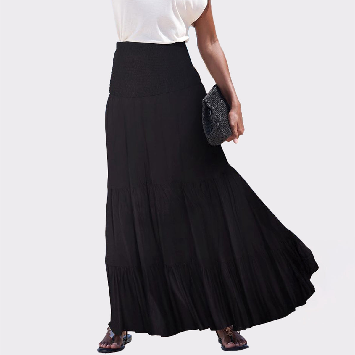 thumbnail image 1 of LASCANA Women's Convertible Tiered Dress Smocking, 1 of 6