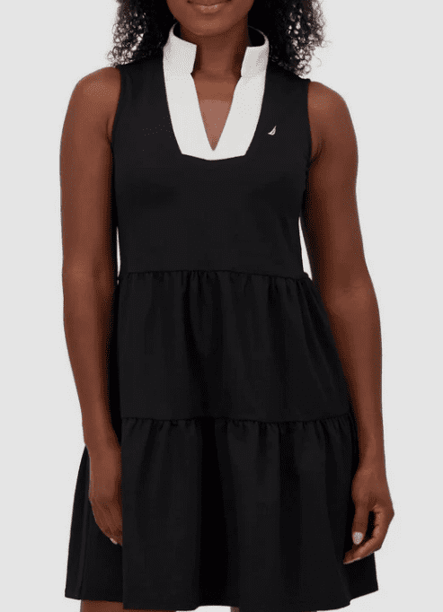thumbnail image 1 of Nautica Jeans Women's Tiered Dress, Black, XL, 1 of 2