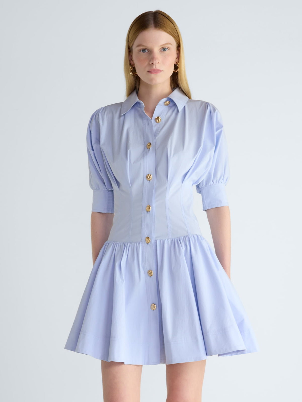 thumbnail image 1 of Scoop Women's and Women's Plus Mini Dress with Puff Sleeves, Sizes XS-4X, 1 of 5