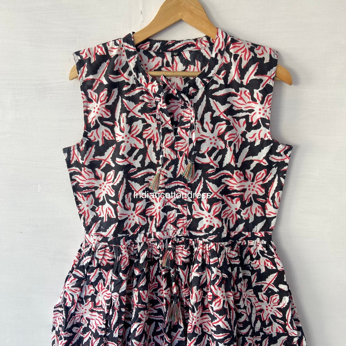 thumbnail image 1 of Sleeveless Summer Dress,Cotton Dress,Hand Print Dress,Handblock Dress,Cotton Indian dress,Flapper Dress, Sketer Dress,Circle Dress,Summer, 1 of 9