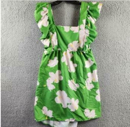 thumbnail image 1 of The Lulo Project Floral Dress Women's XL Green Square Neck Retail:$310.00, 1 of 6