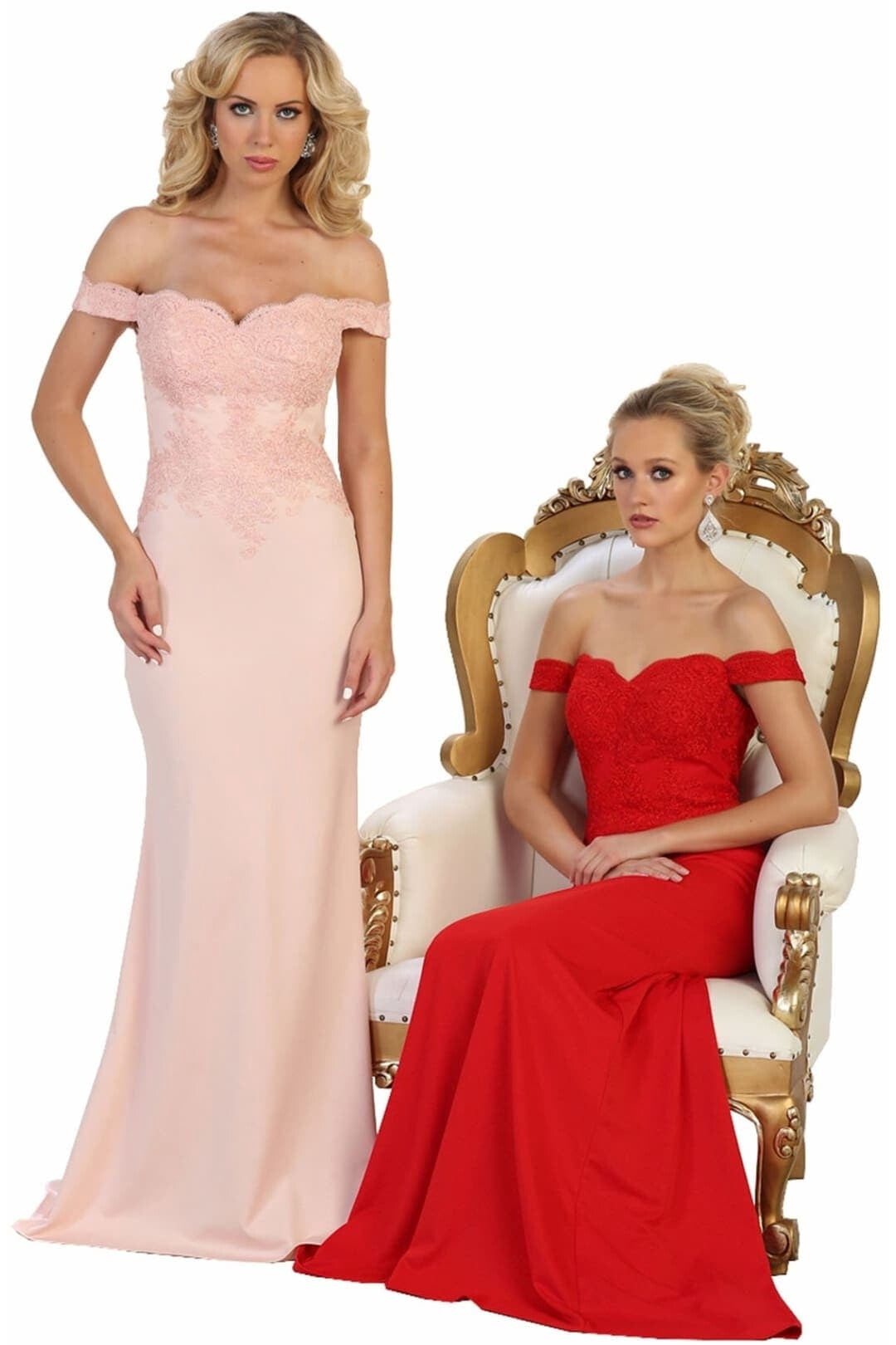 thumbnail image 1 of Women's May Queen Red Bridesmaid Dresses Satin and Plus Size Gowns MQ1529 4, 1 of 11