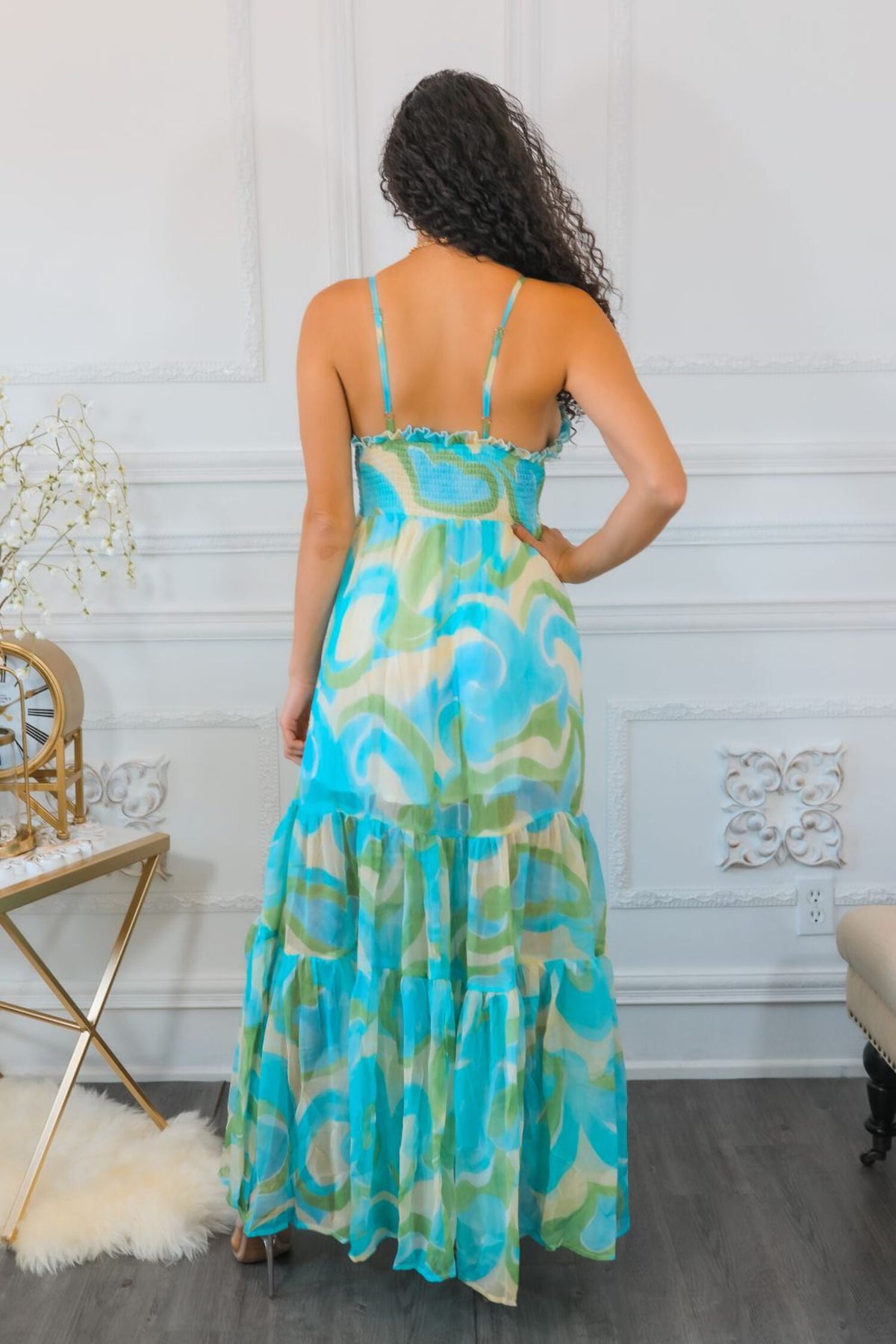 thumbnail image 2 of Swirl Pattern Maxi Dress, 2 of 4