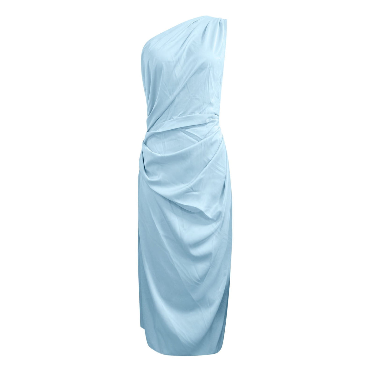 thumbnail image 4 of Dresses for Women Women's Satin Ruched Dress Strapless V Neck Sleeveless Formal Evening Gown with Waist Cinching Solid Maxi Blue L, 4 of 5