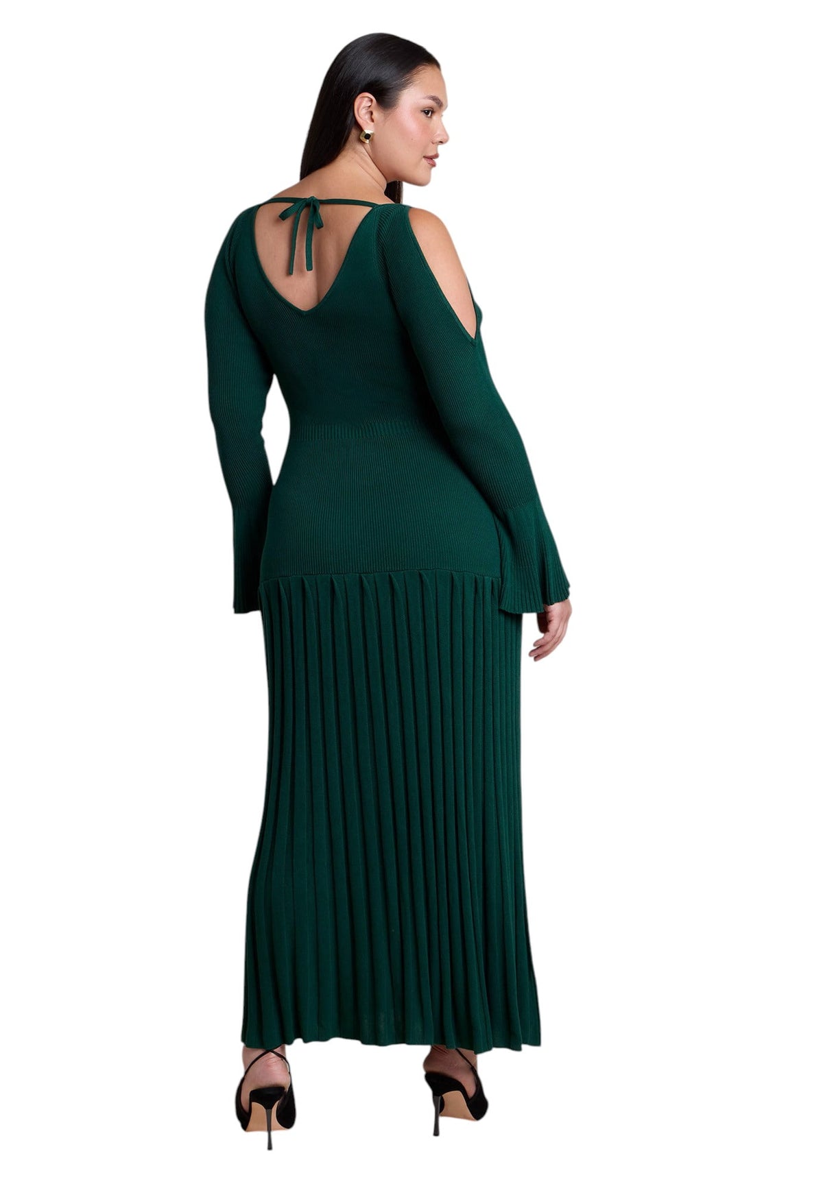 thumbnail image 2 of ELOQUII Women's Plus Size Pleated Sweater Maxi Dress, 2 of 3