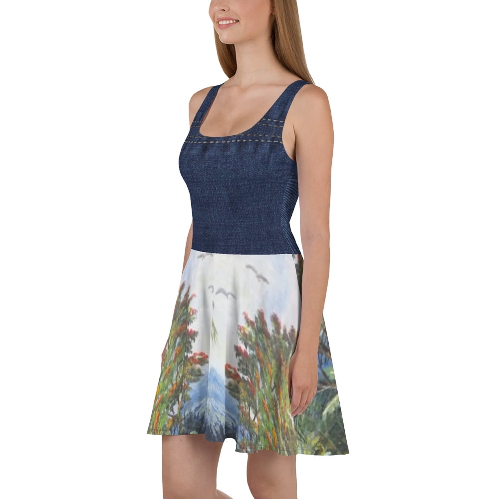 thumbnail image 3 of Nature Skater Dress with jeans sublimation (XS), 3 of 4