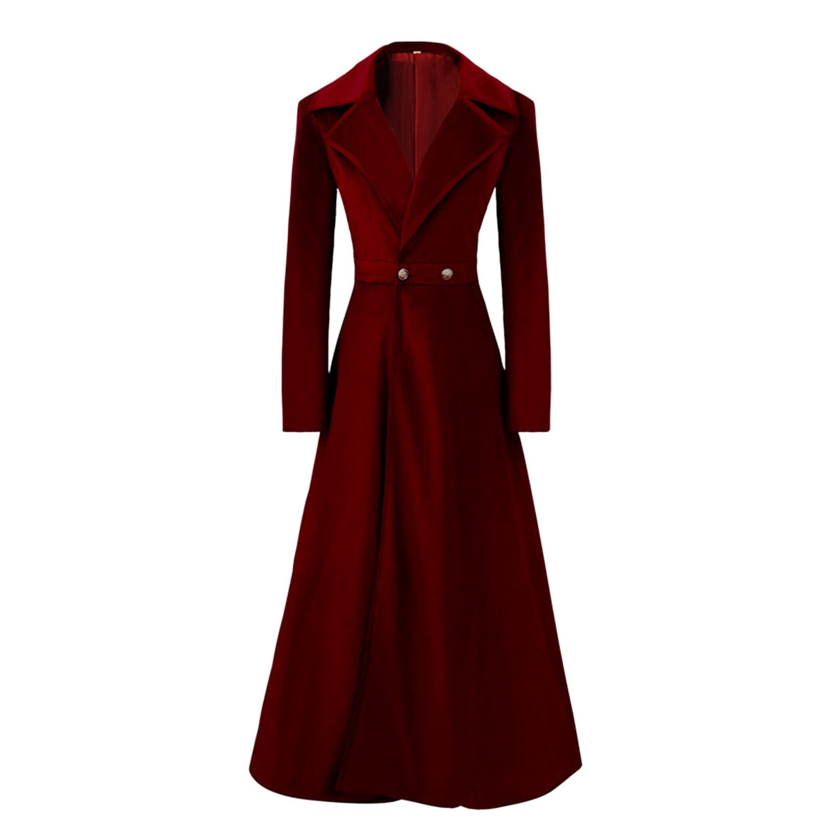 thumbnail image 4 of HEVRJEWJD Women Elegant Asymmetric Long Velvet Coat Lightweight Slim Fit Casual Jacket for Halloween Christmas Cosplay Court Style Dress Up Red S, 4 of 9