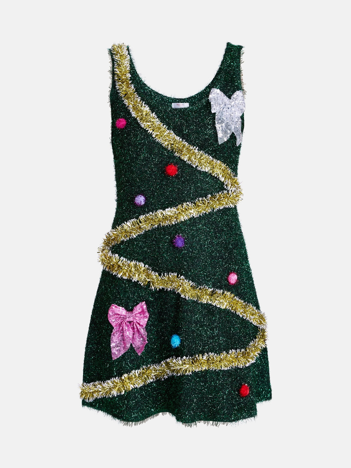 thumbnail image 5 of Christmas Tree Tinsel Sleeveless Mini Dress by Holiday Time, Sizes XXS-XXL, 5 of 5