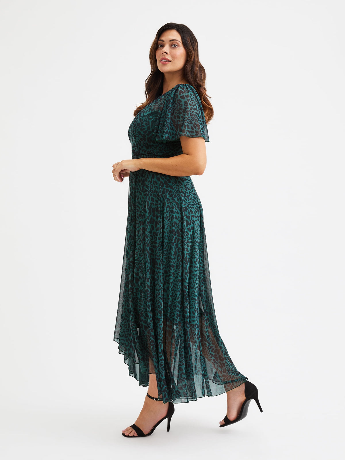 thumbnail image 3 of Scarlett & Jo Tilly Animal Print Sweetheart Dress - Green, 8, 3 of 5