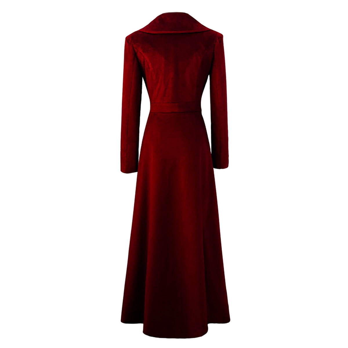 thumbnail image 5 of HEVRJEWJD Women Elegant Asymmetric Long Velvet Coat Lightweight Slim Fit Casual Jacket for Halloween Christmas Cosplay Court Style Dress Up Red S, 5 of 9