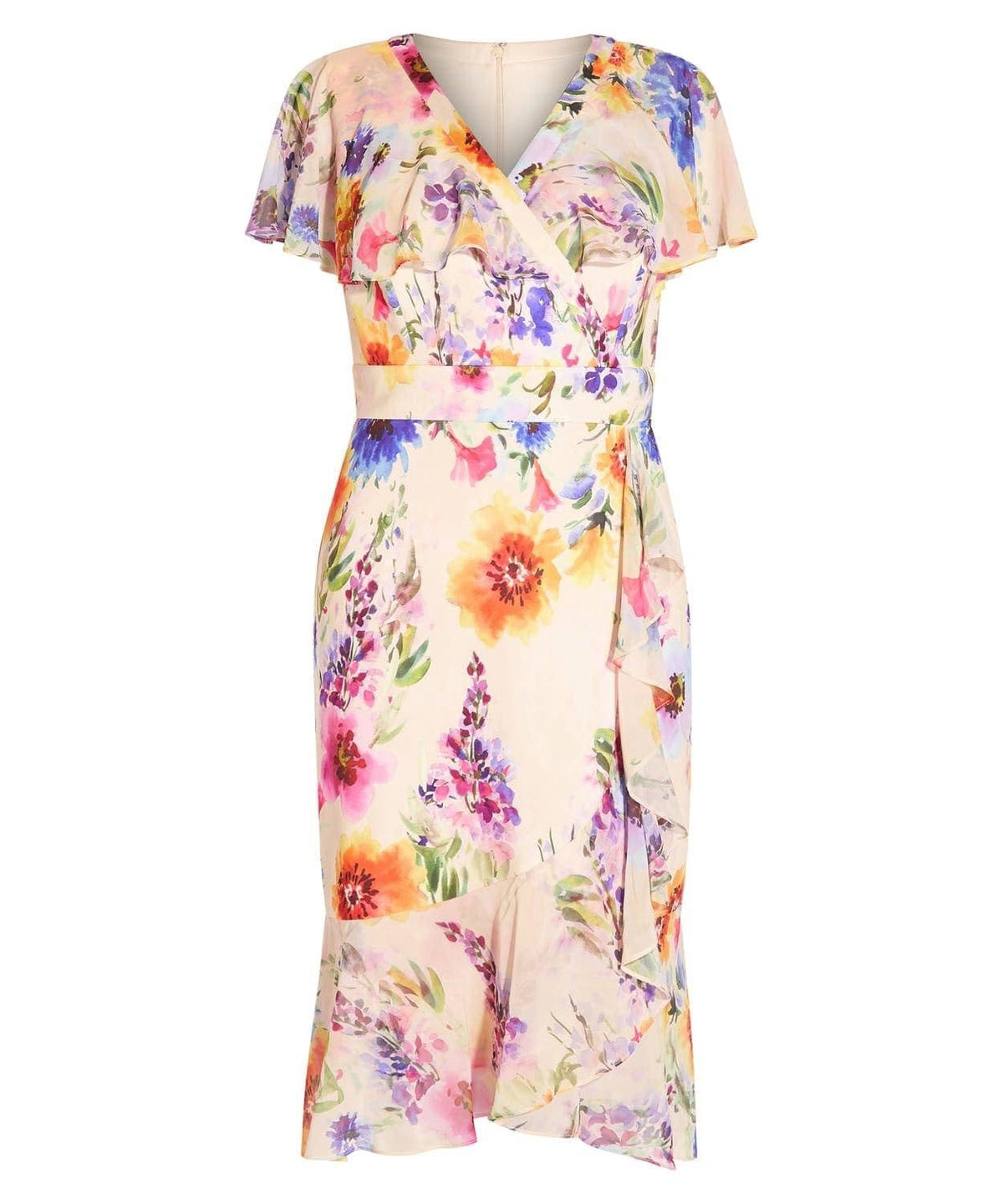 thumbnail image 5 of Adrianna Papell Women's Plus Size Floral Ruffled Midi Dress 24, Multicolor, 5 of 5