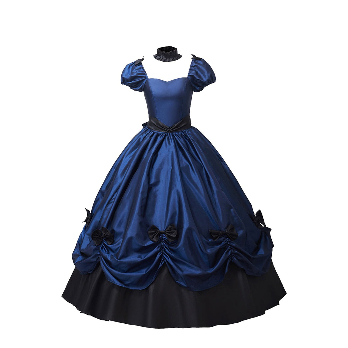 thumbnail image 5 of RGGEEUN Women's Victorian Court Style Dress, Lace Patchwork Flared Sleeve Gown, Retro Party Wear for Ball and Performance, 5 of 5