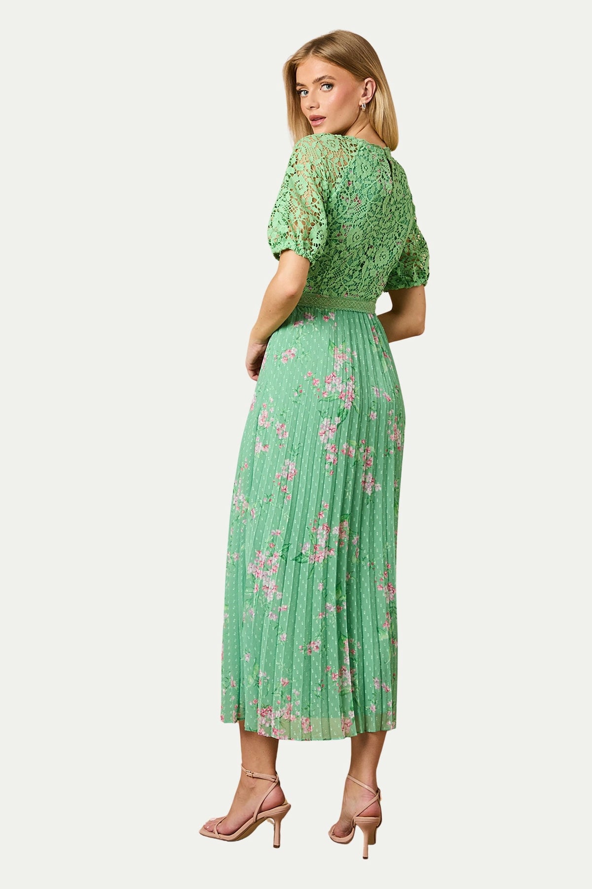 thumbnail image 2 of Oasis Romantic Bodice Midi Dress - Green, 2, 2 of 5
